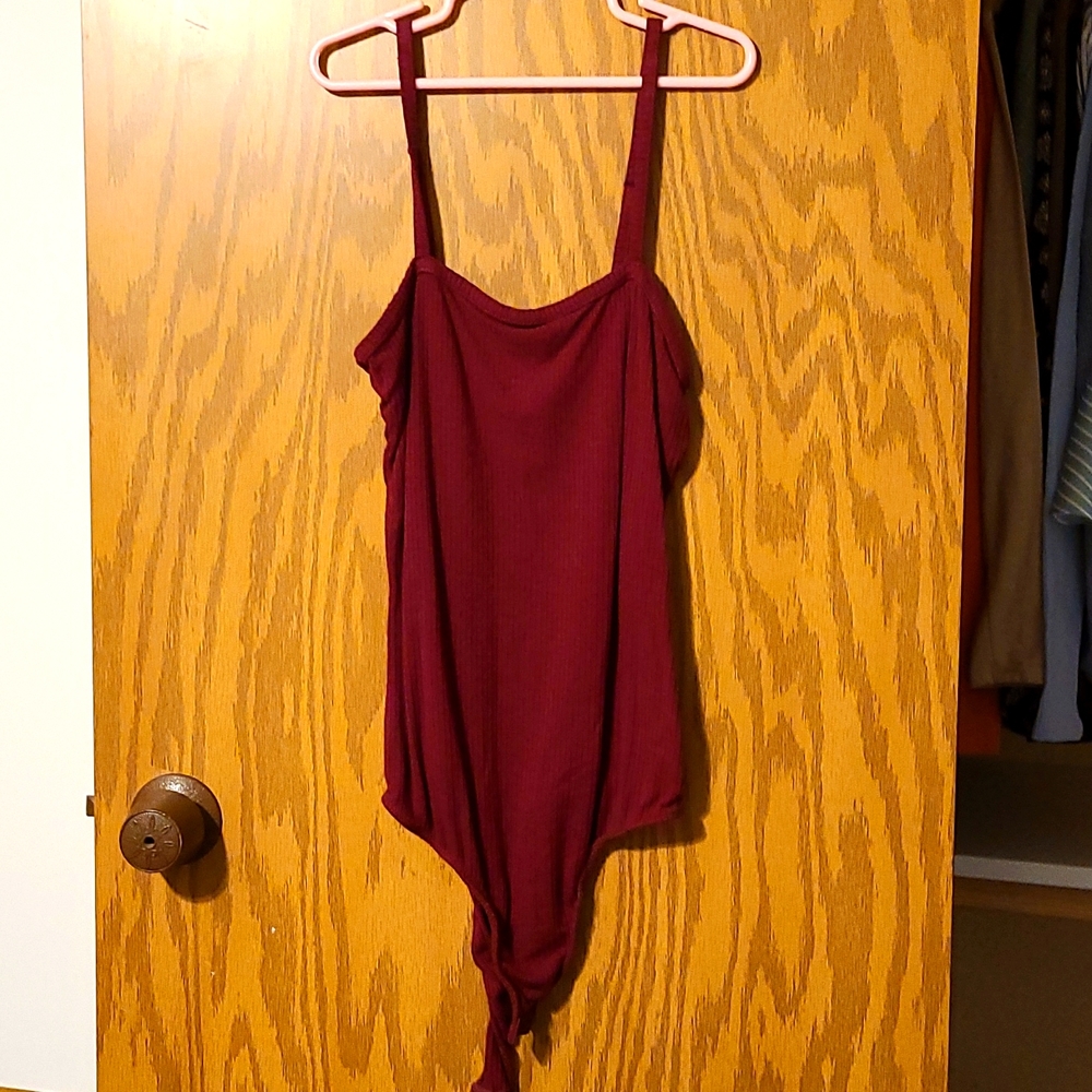 maroon bodysuit